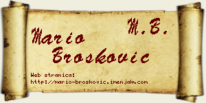 Mario Brošković vizit kartica